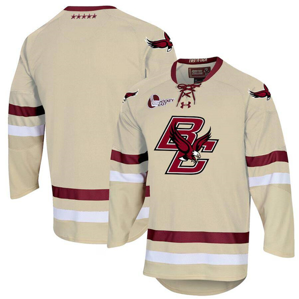 Men's Boston College Eagles Custom Gold Stitched Hockey Jersey